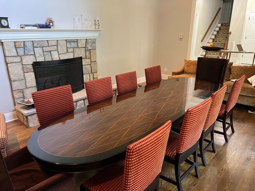 Henredon ebony dining table - table, w/