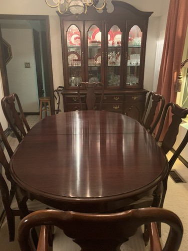 Cherry dining room set table - room,